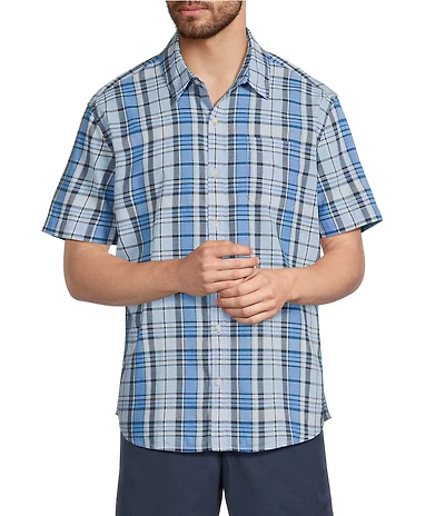 L.L.Bean Madras Medium Plaid Cotton Collar Woven Shirt