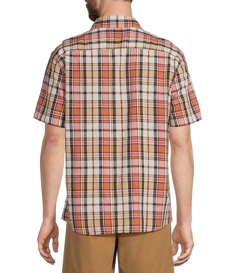 L.L.Bean Madras Mini Plaid Short Sleeve Woven Shirt