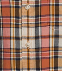 L.L.Bean Madras Mini Plaid Short Sleeve Woven Shirt