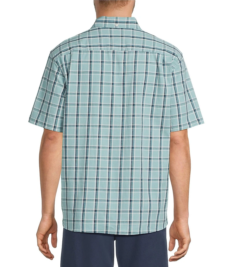 L.L.Bean Medium Plaid Comfort Stretch Short Sleeve Woven Shirt