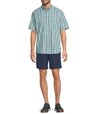 L.L.Bean Medium Plaid Comfort Stretch Short Sleeve Woven Shirt