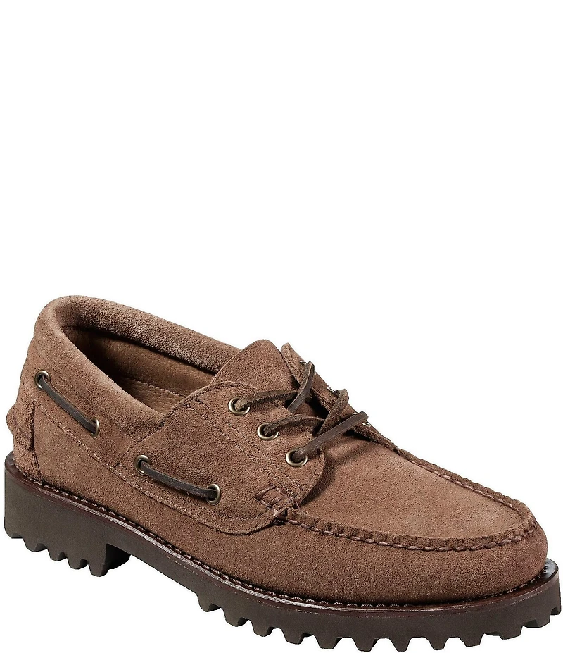 L.L.Bean Men's Allagash Suede Handsewn Moc 3-Eye Boat Shoes