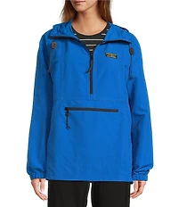 L.L.Bean Mountain Classic Anorak Stand Collar Long Sleeve Kangaroo Pocket Quarter-Zip Pullover Jacket