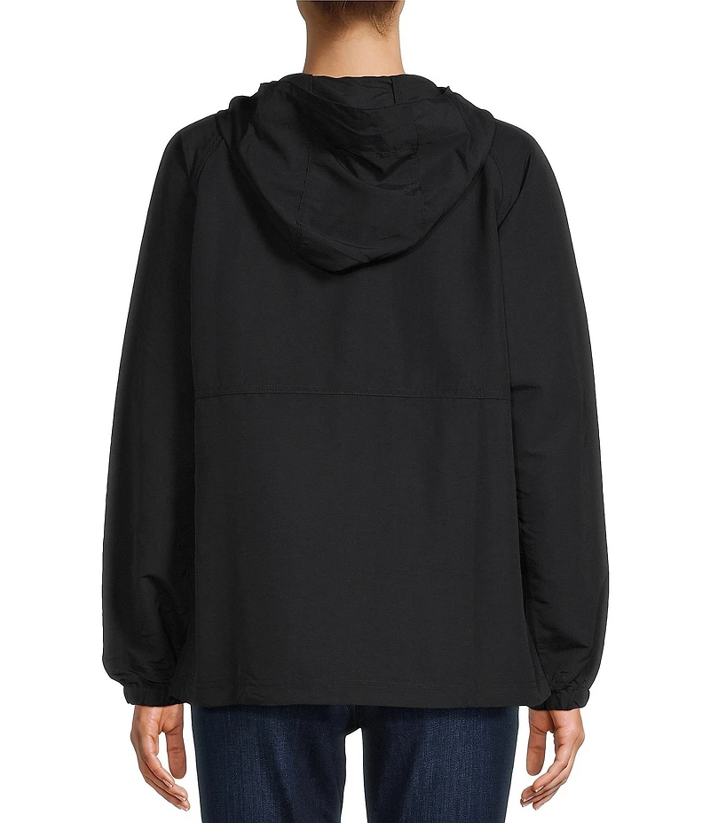 L.L.Bean Mountain Classic Anorak Stand Collar Long Sleeve Kangaroo Pocket Quarter-Zip Pullover Jacket