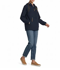 L.L.Bean Mountain Classic Anorak Stand Collar Long Sleeve Kangaroo Pocket Quarter-Zip Pullover Jacket