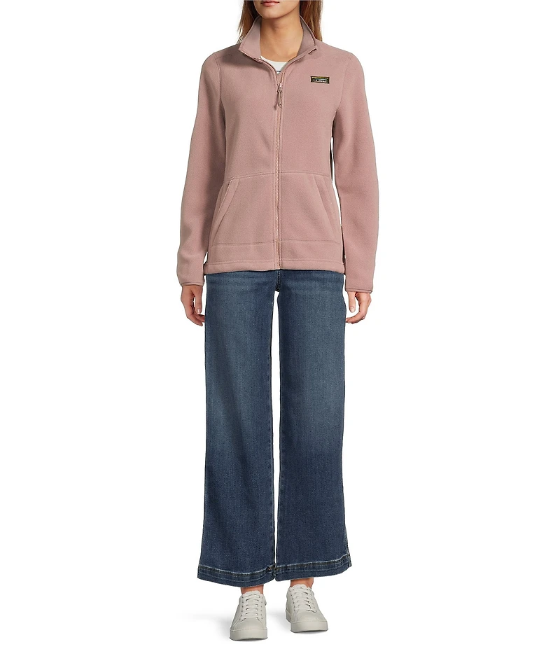 L.L.Bean Mountain Classic Stand Collar Long Sleeve Pocketed Fleece Knit Jacket