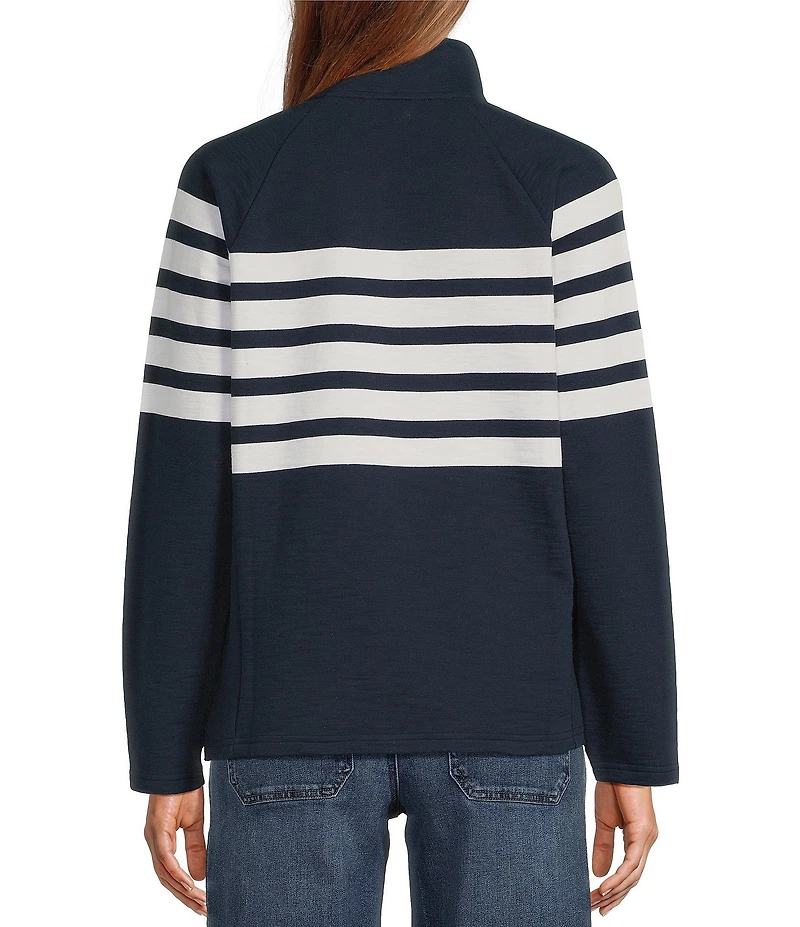 L.L.Bean Peaks Island Mock Neck Quarter Zip Raglan Long Sleeve Jacket