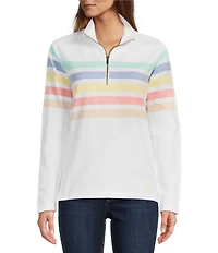 L.L.Bean Peaks Island Mock Neck Quarter Zip Raglan Long Sleeve Jacket