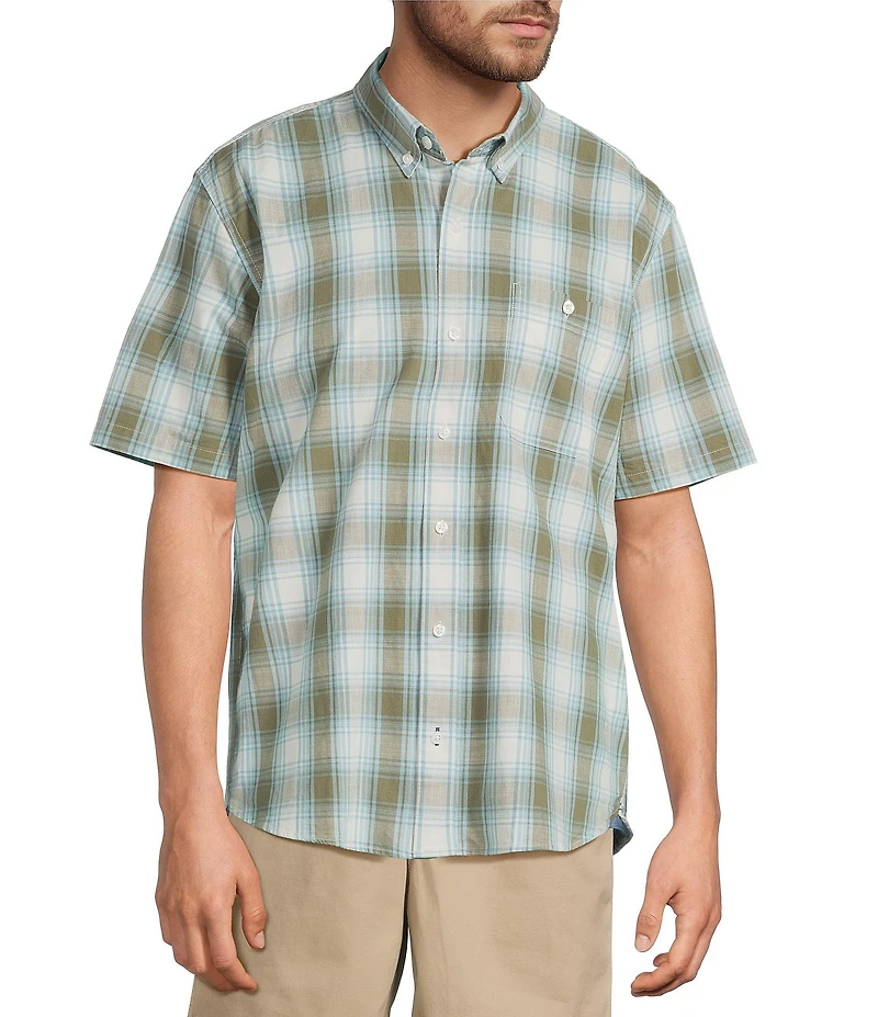 L.L.Bean Plaid Comfort Stretch Short Sleeve Woven Shirt