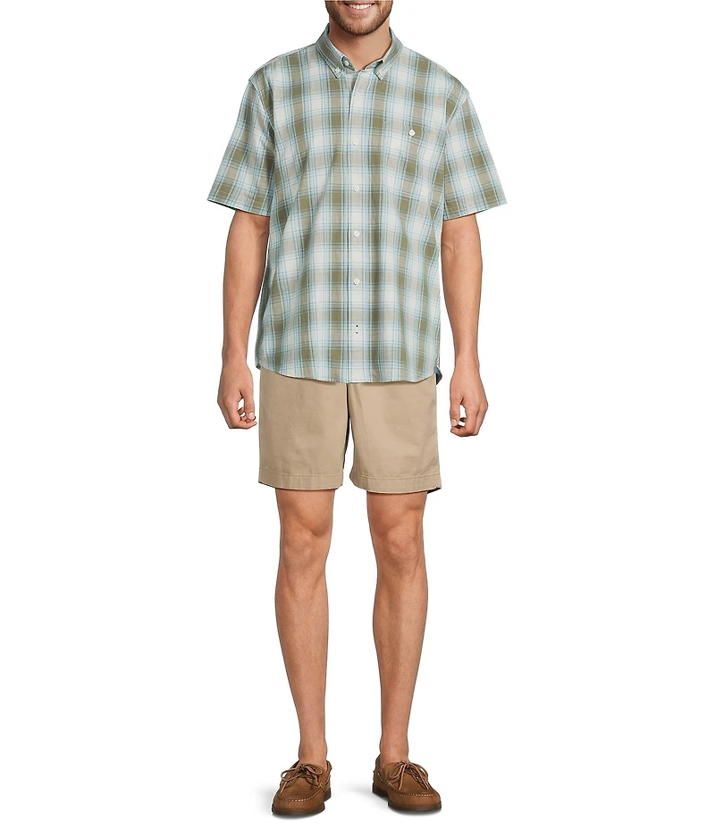 L.L.Bean Plaid Comfort Stretch Short Sleeve Woven Shirt