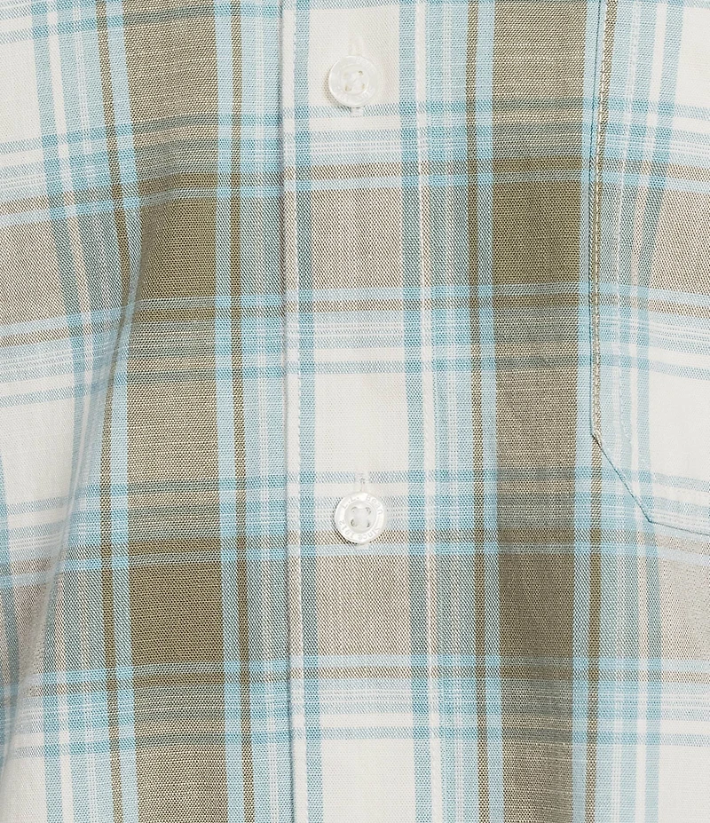 L.L.Bean Plaid Comfort Stretch Short Sleeve Woven Shirt