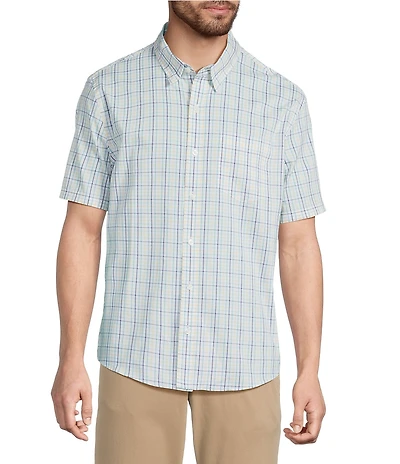 L.L.Bean Plaid Comfort Stretch Short Sleeve Woven Shirt