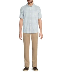 L.L.Bean Plaid Comfort Stretch Short Sleeve Woven Shirt