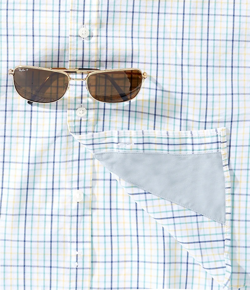 L.L.Bean Plaid Comfort Stretch Short Sleeve Woven Shirt