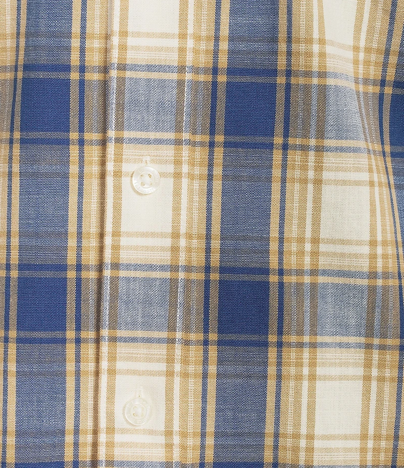 L.L.Bean Plaid Comfort Stretch Short Sleeve Woven Shirt