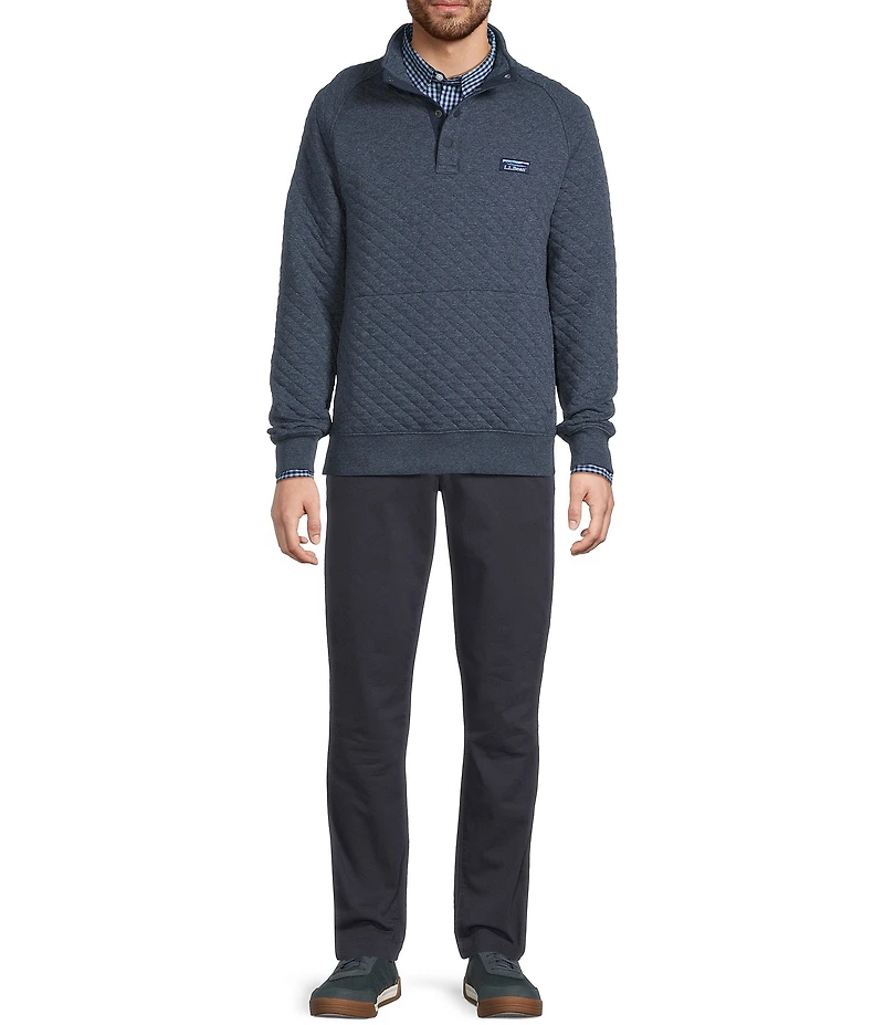 L.L.Bean Quilted 4-Button Snap Placket Sweatshirt