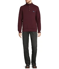 L.L.Bean Quilted 4-Button Snap Placket Sweatshirt