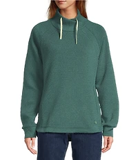 L.L.Bean Ridgeknit Crossneck Funnel Neck Long Sleeve Pullover