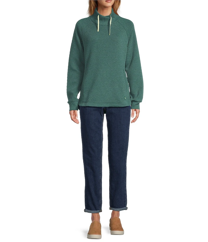 L.L.Bean Ridgeknit Crossneck Funnel Neck Long Sleeve Pullover