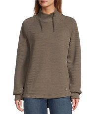 L.L.Bean Ridgeknit Crossneck Funnel Neck Long Sleeve Pullover