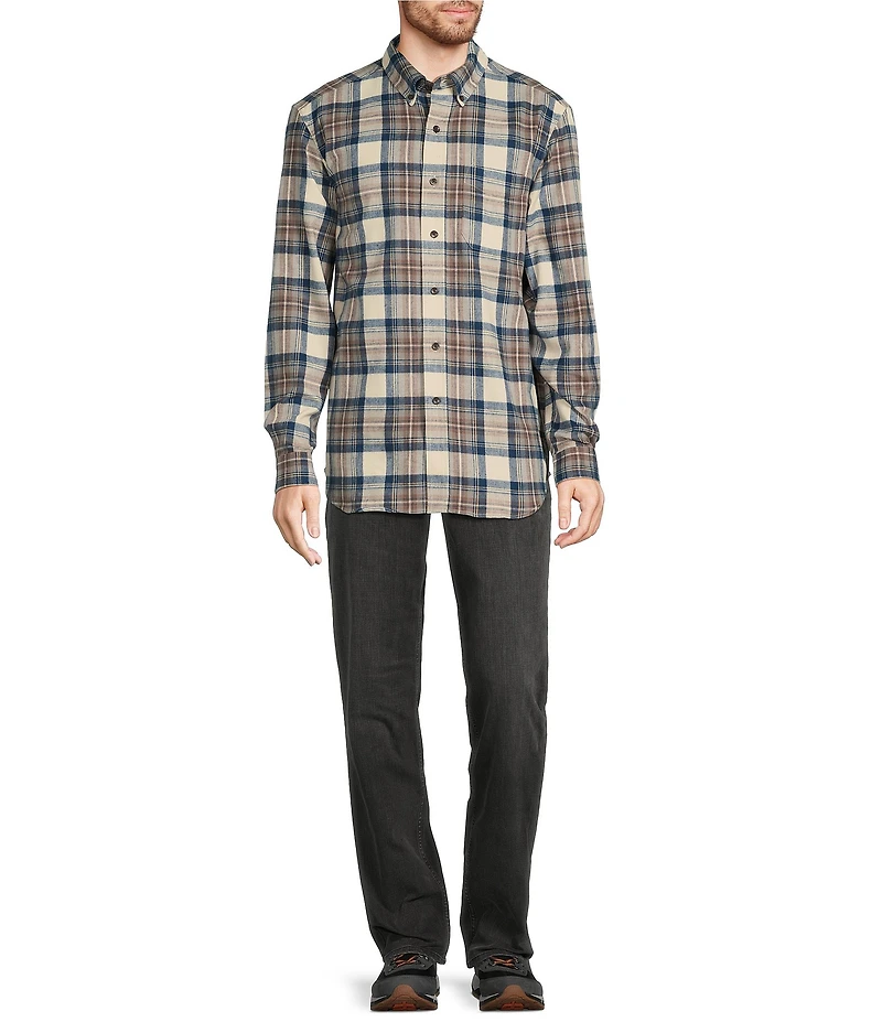 L.L.Bean Scotch Medium Plaid Portuguese Flannel Long Sleeve Woven Shirt