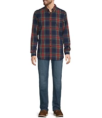 L.L.Bean Scotch Plaid Flannel Long Sleeve Woven Shirt