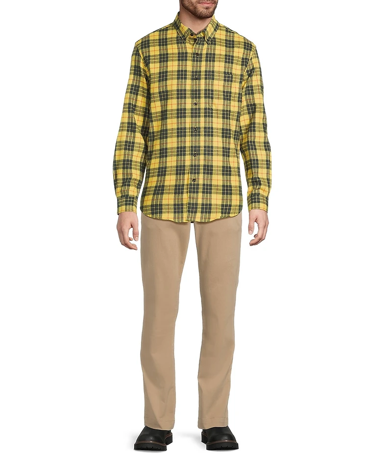 L.L.Bean Scotch Plaid Flannel Long Sleeve Woven Shirt