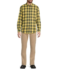 L.L.Bean Scotch Plaid Flannel Long Sleeve Woven Shirt