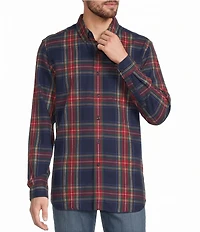 L.L.Bean Scotch Plaid Flannel Long Sleeve Woven Shirt