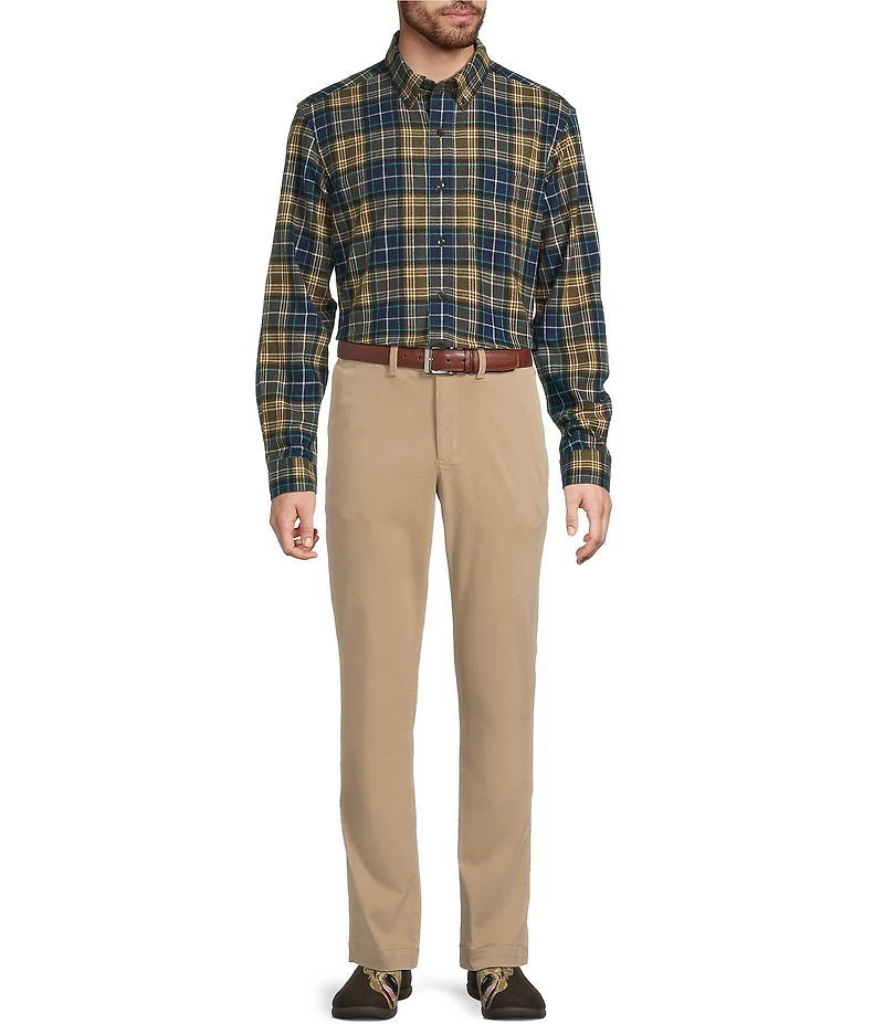 L.L.Bean Scotch Plaid Flannel Long Sleeve Woven Shirt