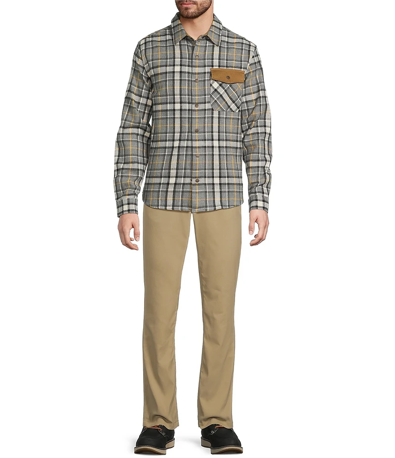 L.L.Bean Scotch Plaid Flannel Snap-Front Long Sleeve Woven Shirt