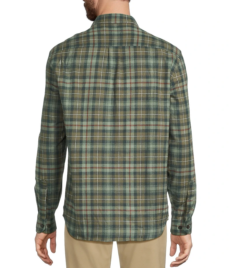 L.L.Bean Scotch Small Plaid Flannel Long Sleeve Woven Shirt