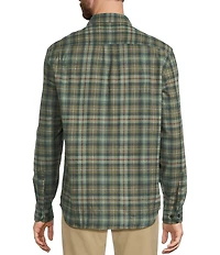 L.L.Bean Scotch Small Plaid Flannel Long Sleeve Woven Shirt