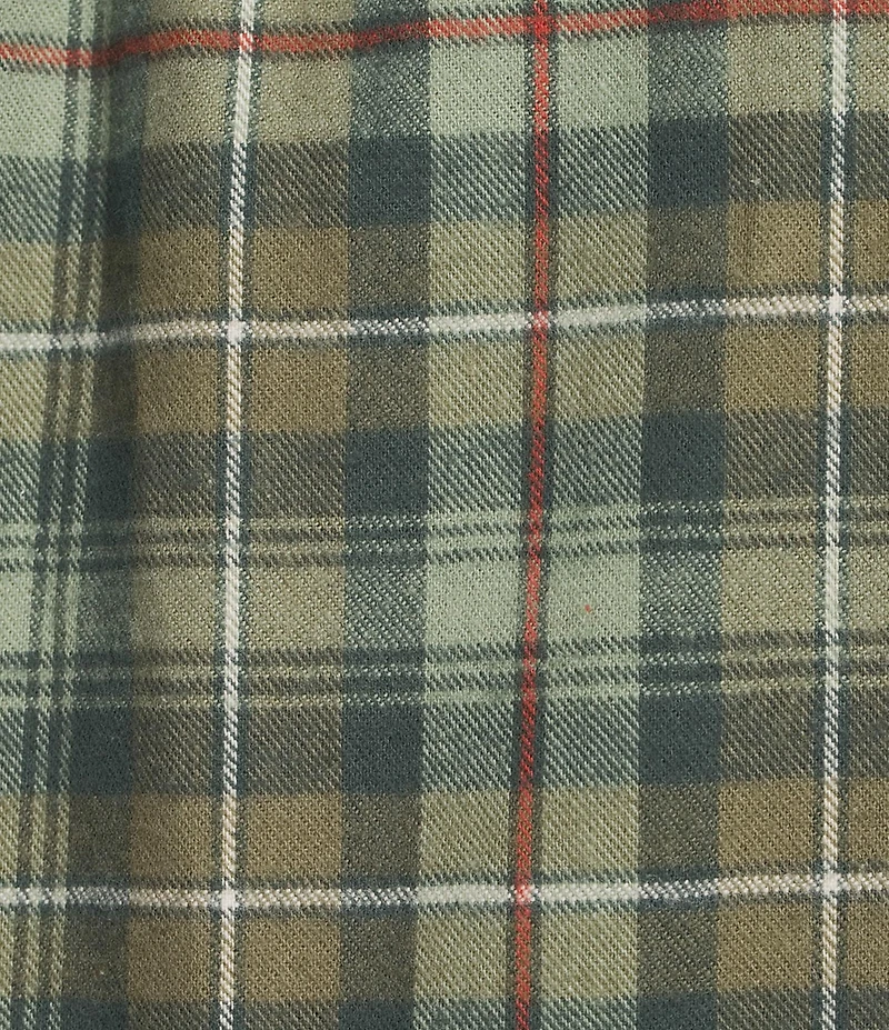 L.L.Bean Scotch Small Plaid Flannel Long Sleeve Woven Shirt