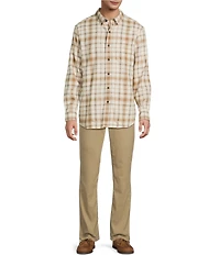 L.L.Bean Scotch Small Plaid Flannel Long Sleeve Woven Shirt