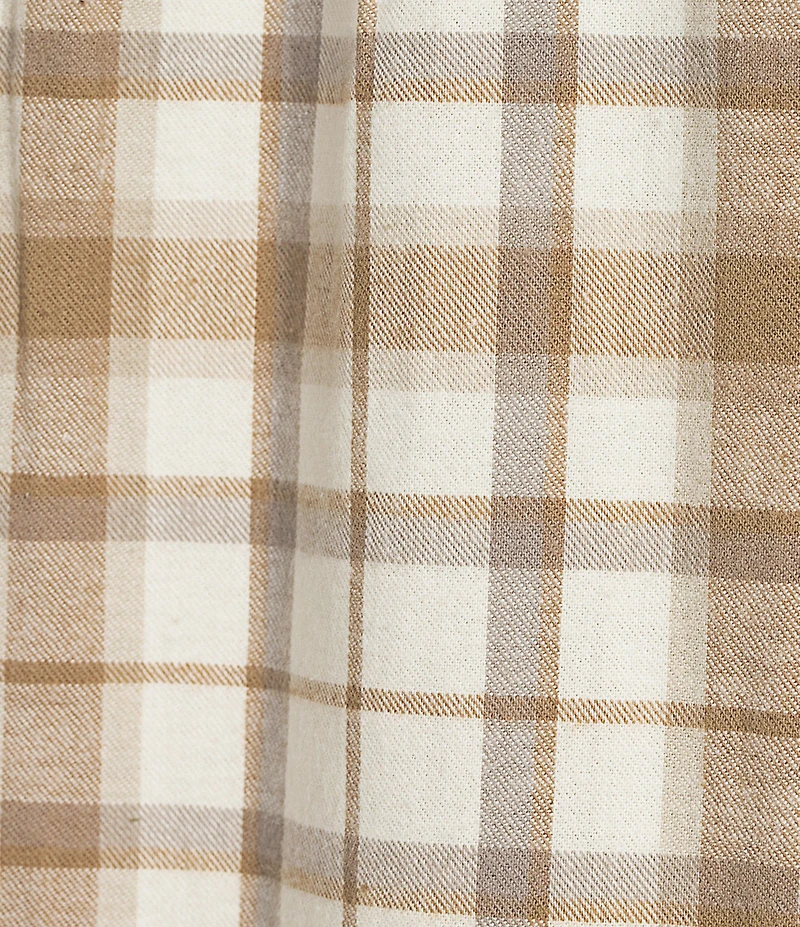 L.L.Bean Scotch Small Plaid Flannel Long Sleeve Woven Shirt