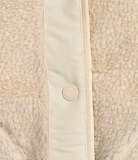 L.L.Bean Sherpa Fleece Stand Collar Long Sleeve Snap-Front Cozy Jacket