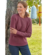 L.L.Bean Soft Texture Cotton Slub Roll Neck Long Sleeve Midweight Pullover