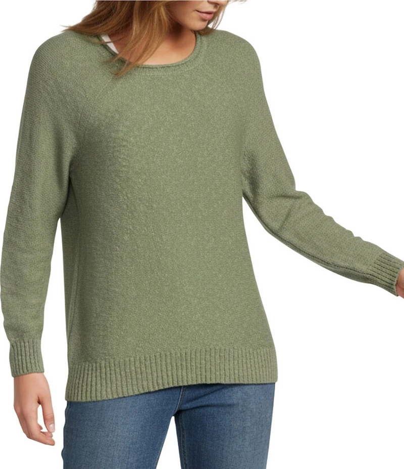 L.L.Bean Soft Texture Cotton Slub Roll Neck Long Sleeve Midweight Pullover