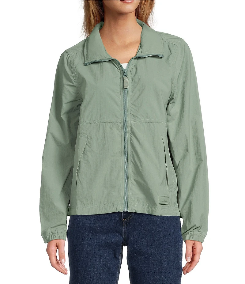 L.L.Bean Stand Collar Long Sleeve Full Zip Light and Airy Windbreaker