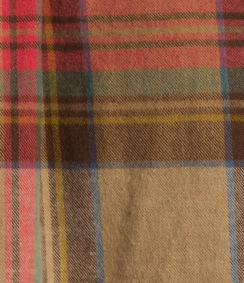 L.L.Bean Stewart Scotch Plaid Portuguese Flannel Long Sleeve Woven Shirt