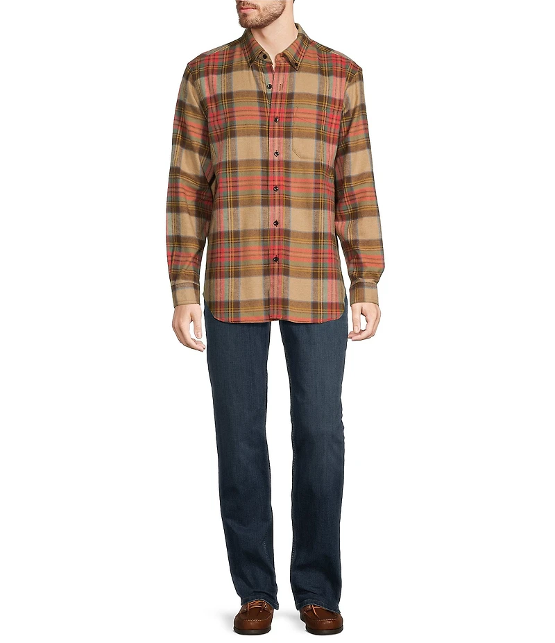 L.L.Bean Stewart Scotch Plaid Portuguese Flannel Long Sleeve Woven Shirt