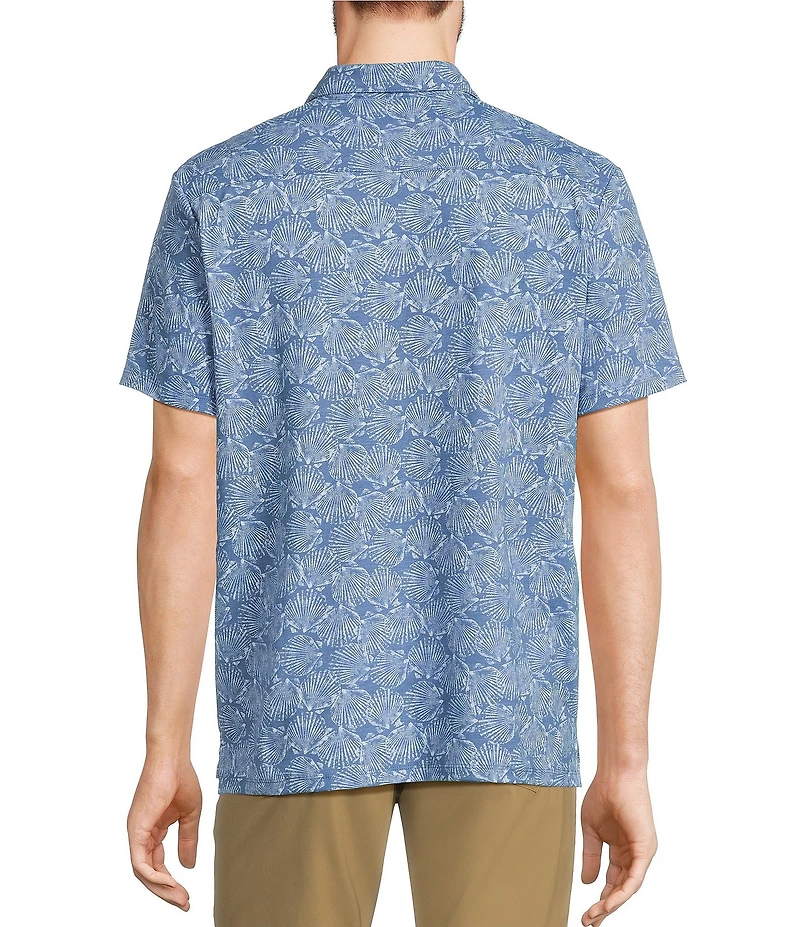 L.L.Bean Stonecoast Performance Seashell Print Short Sleeve Woven Shirt