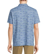 L.L.Bean Stonecoast Performance Seashell Print Short Sleeve Woven Shirt