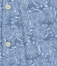 L.L.Bean Stonecoast Performance Seashell Print Short Sleeve Woven Shirt