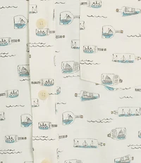 L.L.Bean Stonecoast Scenic Print Performance Short Sleeve Woven Shirt