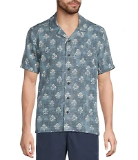 L.L.Bean Sunwashed Summer Printed Short Sleeve Woven Shirt