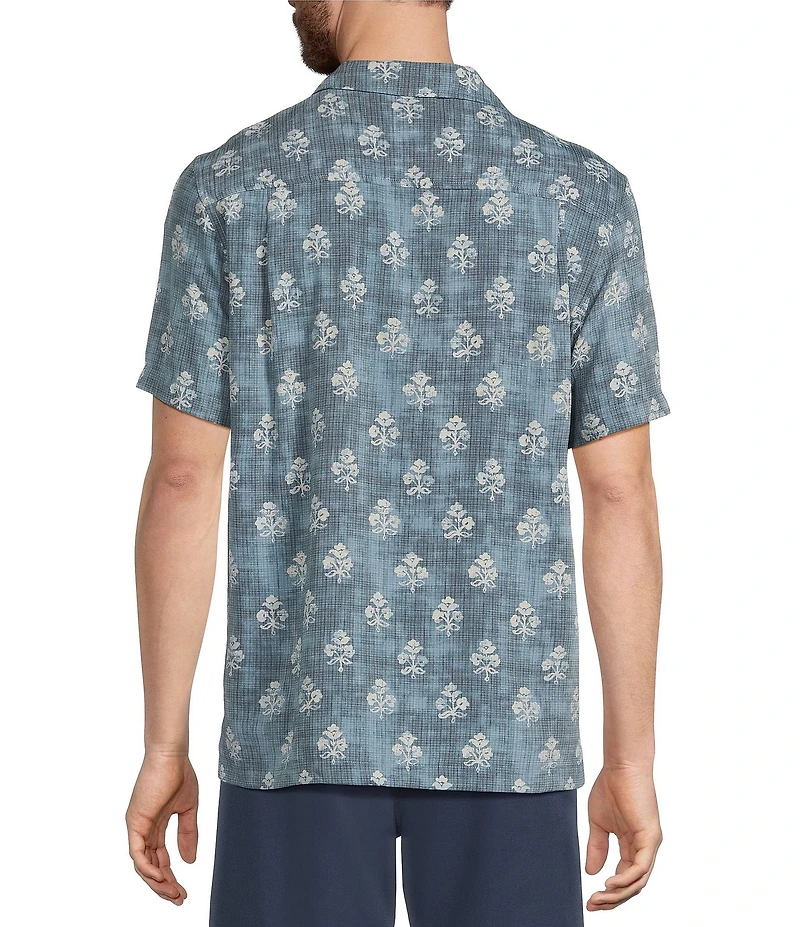 L.L.Bean Sunwashed Summer Printed Short Sleeve Woven Shirt