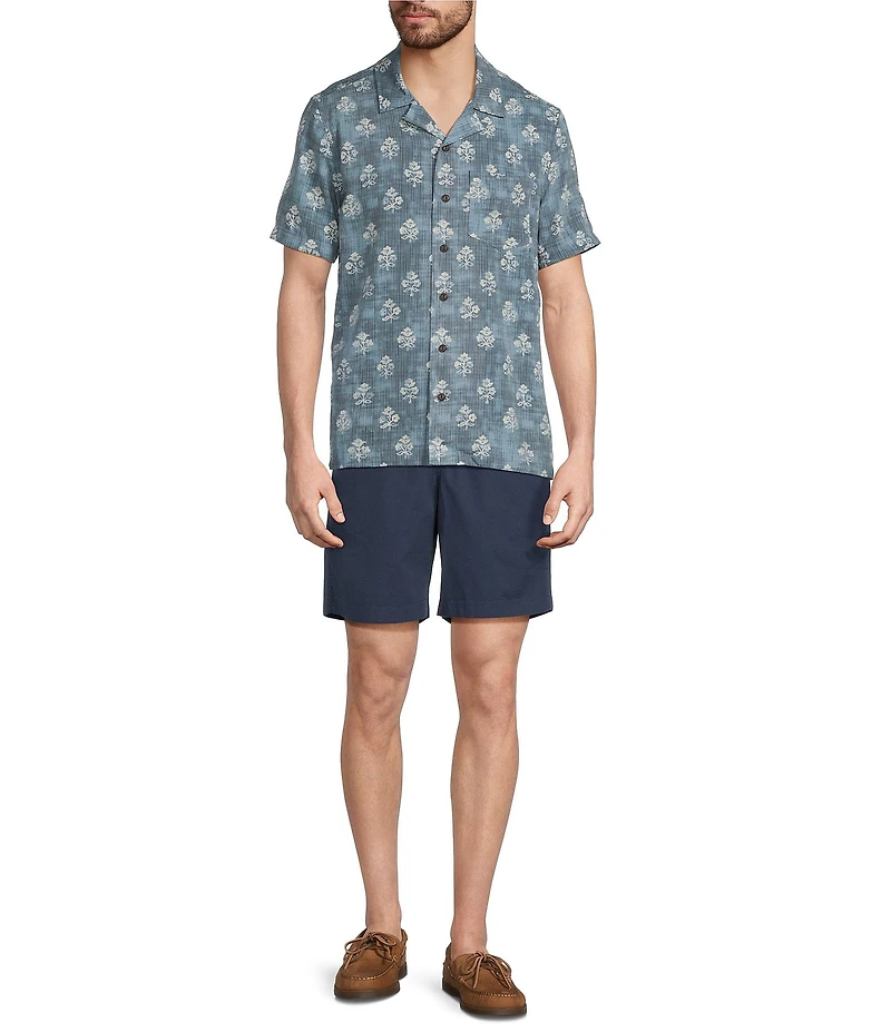 L.L.Bean Sunwashed Summer Printed Short Sleeve Woven Shirt