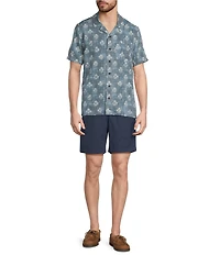 L.L.Bean Sunwashed Summer Printed Short Sleeve Woven Shirt